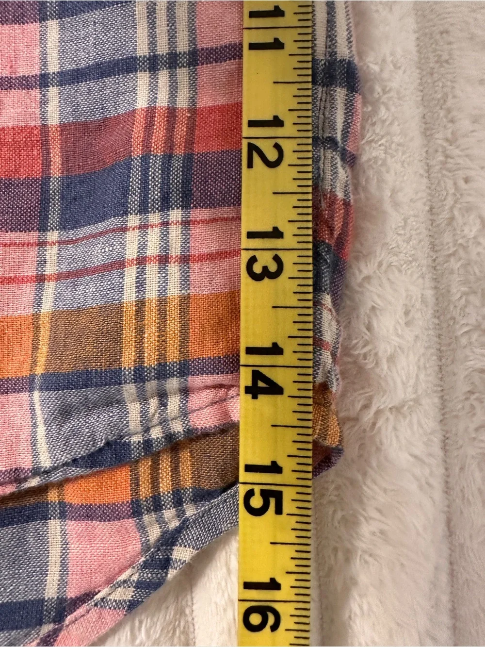 J. Crew Short-Sleeve Linen Blend Slim Fit Plaid Button-Down Shirt in Pink & Blue